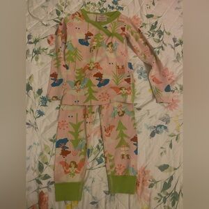 Hanna Andersson Pink and Green Kids Pajama Set